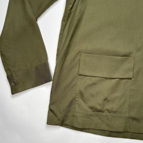 Nicobar Women's Military Utility Green Shirt Jacket Tencel Size Medium Chic - Picture 10 of 12